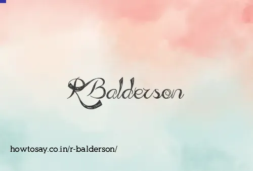 R Balderson