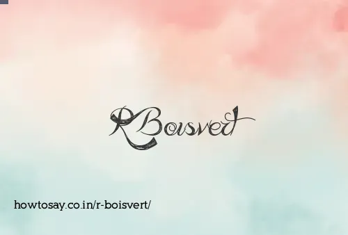 R Boisvert