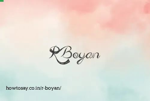 R Boyan
