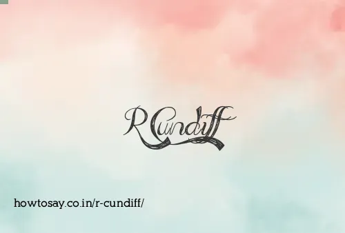 R Cundiff