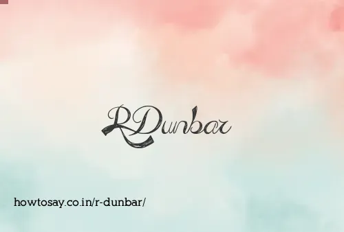 R Dunbar
