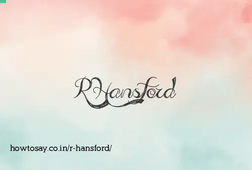R Hansford