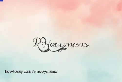 R Hoeymans