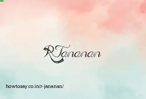 R Jananan