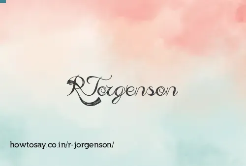 R Jorgenson