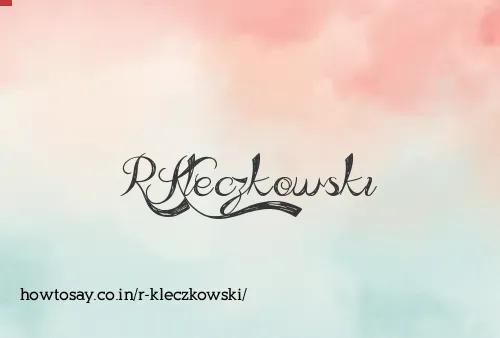 R Kleczkowski