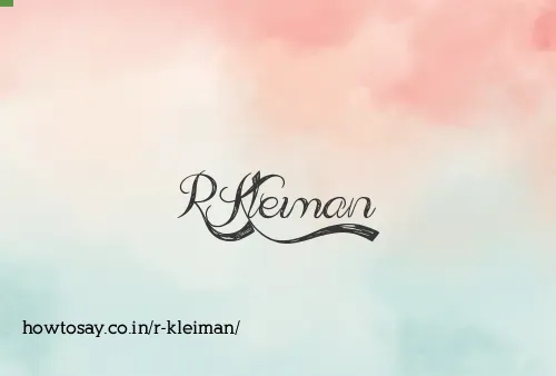 R Kleiman
