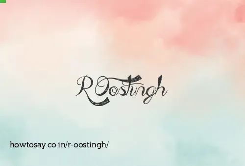 R Oostingh