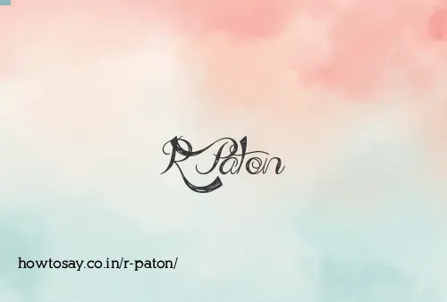 R Paton