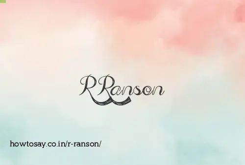 R Ranson