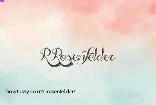 R Rosenfelder