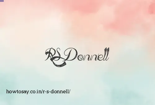 R S Donnell