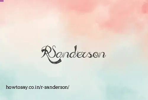 R Sanderson