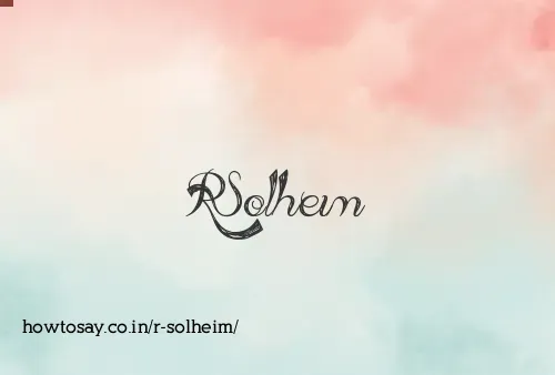R Solheim