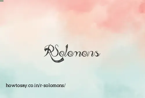 R Solomons