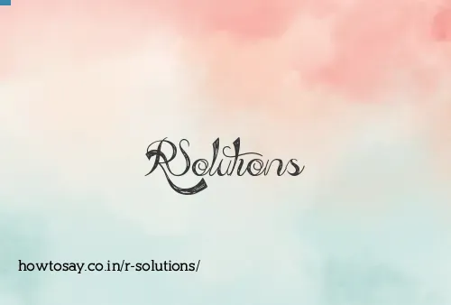 R Solutions
