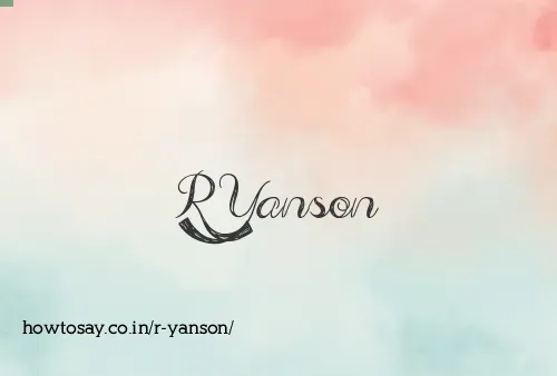 R Yanson