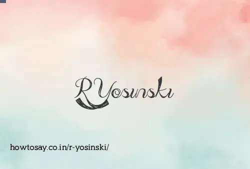 R Yosinski