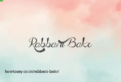 Rabbani Bakr