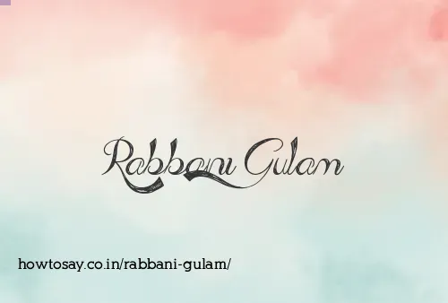Rabbani Gulam