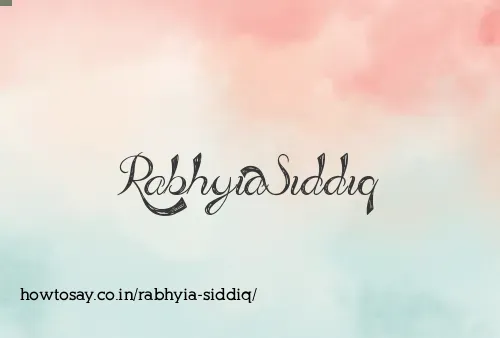 Rabhyia Siddiq