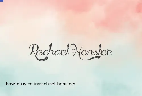 Rachael Henslee