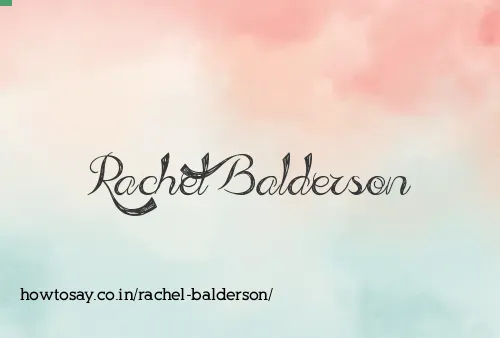 Rachel Balderson