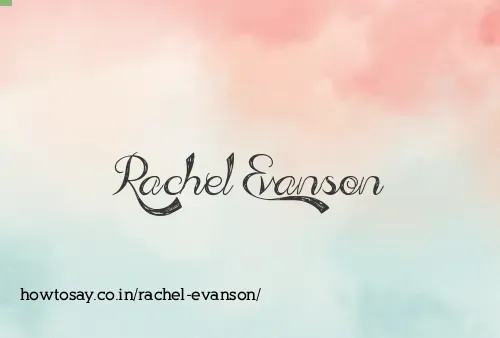 Rachel Evanson