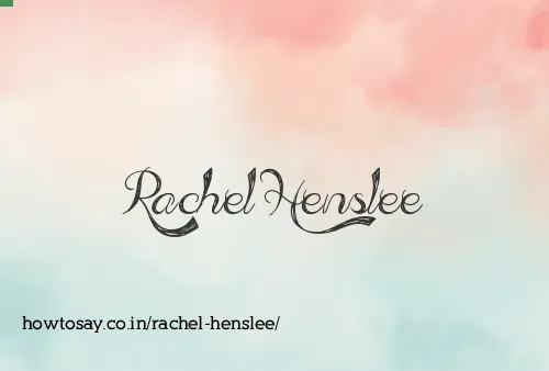 Rachel Henslee