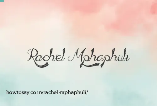 Rachel Mphaphuli