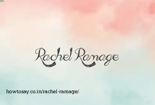 Rachel Ramage