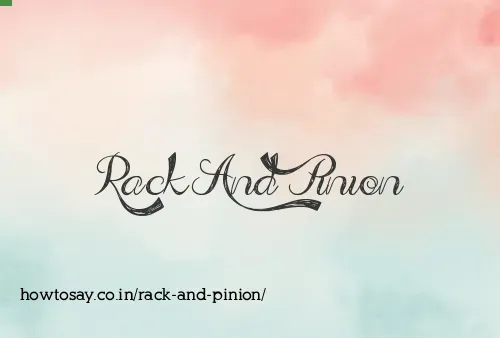 Rack And Pinion