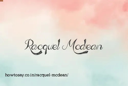 Racquel Mcdean