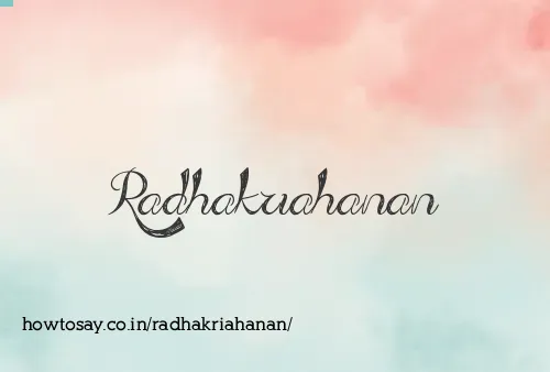 Radhakriahanan