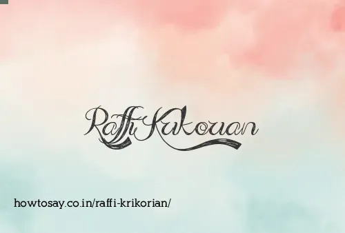 Raffi Krikorian