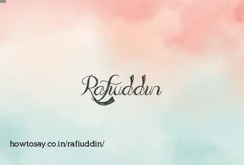 Rafiuddin