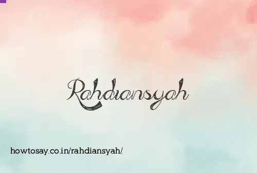 Rahdiansyah