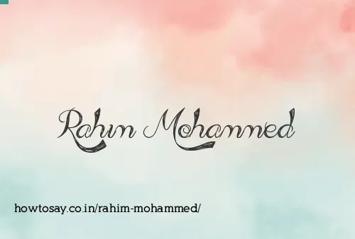 Rahim Mohammed