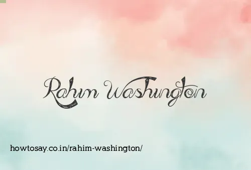 Rahim Washington