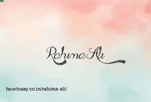 Rahima Ali
