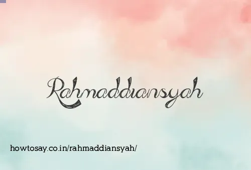 Rahmaddiansyah