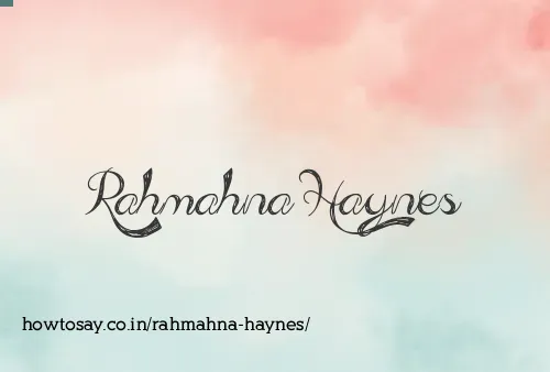 Rahmahna Haynes