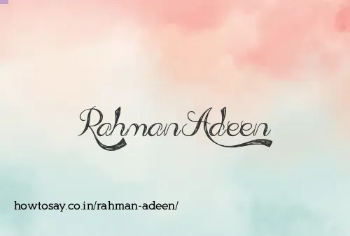 Rahman Adeen