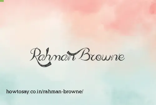 Rahman Browne
