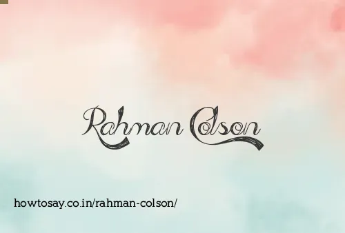 Rahman Colson