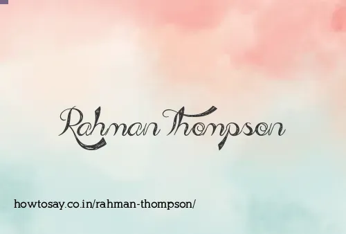 Rahman Thompson