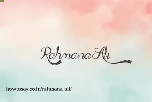 Rahmana Ali