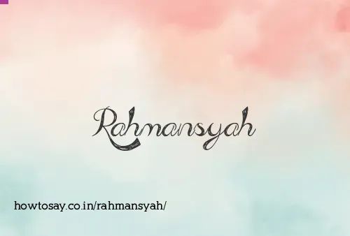 Rahmansyah