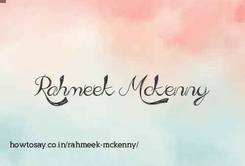 Rahmeek Mckenny