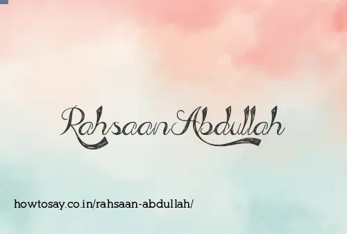 Rahsaan Abdullah